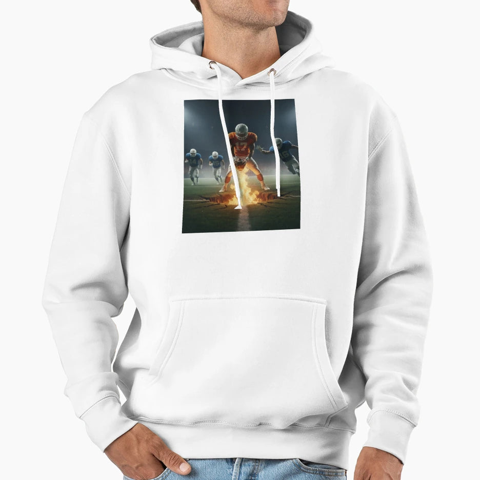 Iphone 17 Case Flaming Football Hoodie - Custom Art Print for Adults - T-Shirt, Sweatshirt, Hoodie