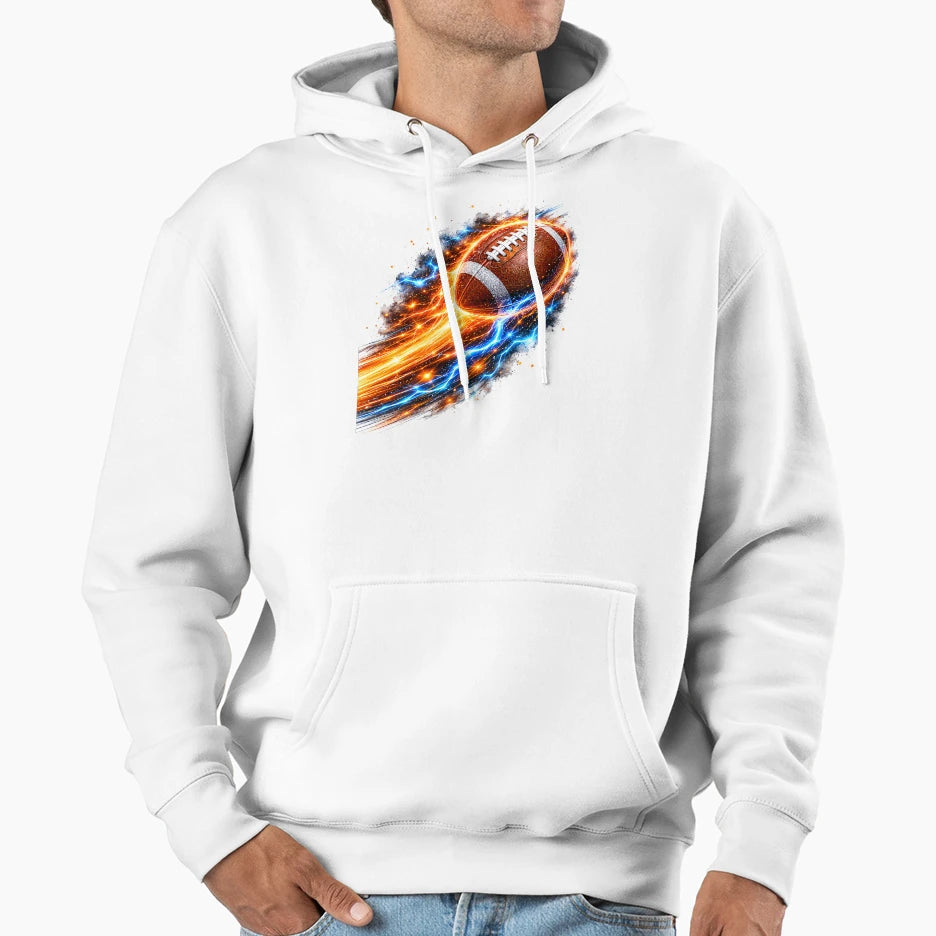 Fire And Lightning American Football Hoodie - Graphic Print Men Women - T-Shirt, Sweatshirt, Hoodie