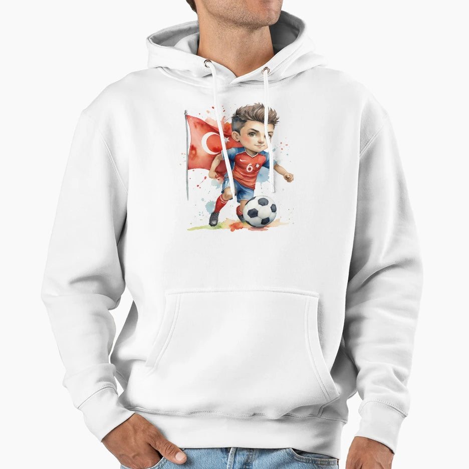 T Rkiye Football Player Hoodie - Novelty Apparel for Adults - T-Shirt, Sweatshirt, Hoodie