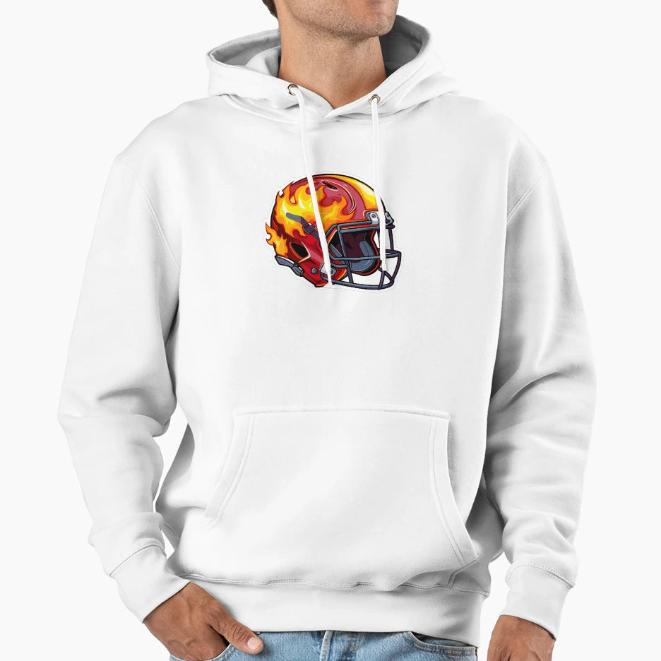 Fire Football Helmet Hoodie - Fun Novelty Design Unisex - T-Shirt, Sweatshirt, Hoodie