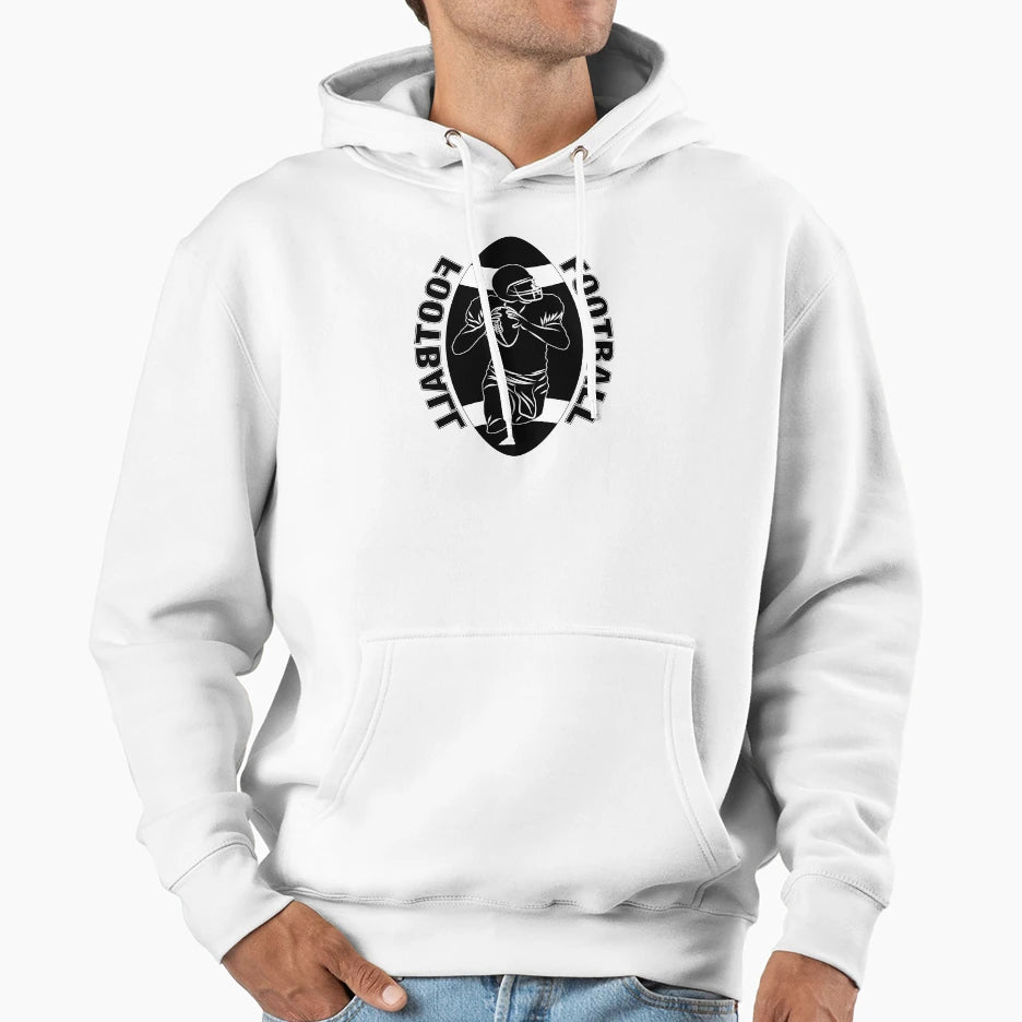 Football Player Black Football Hoodie - Aesthetic Graphic Unisex - T-Shirt, Sweatshirt, Hoodie