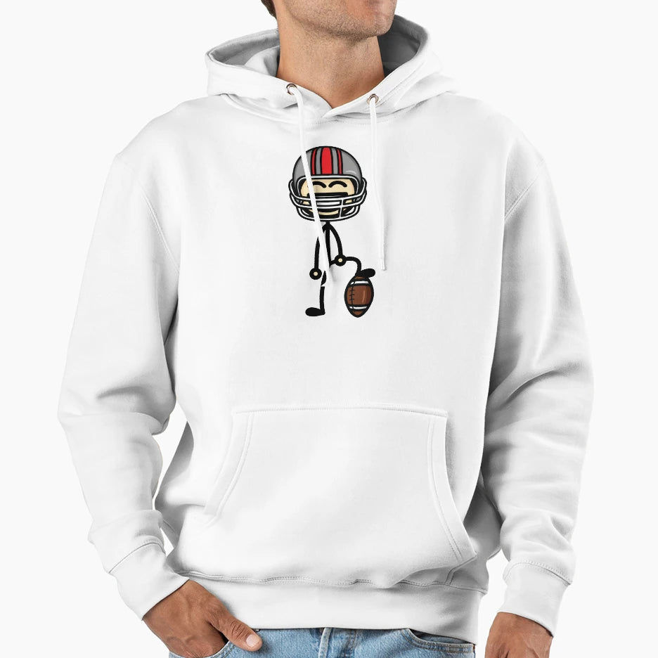 Football Player Hoodie - Fun Novelty Design Unisex - T-Shirt, Sweatshirt, Hoodie