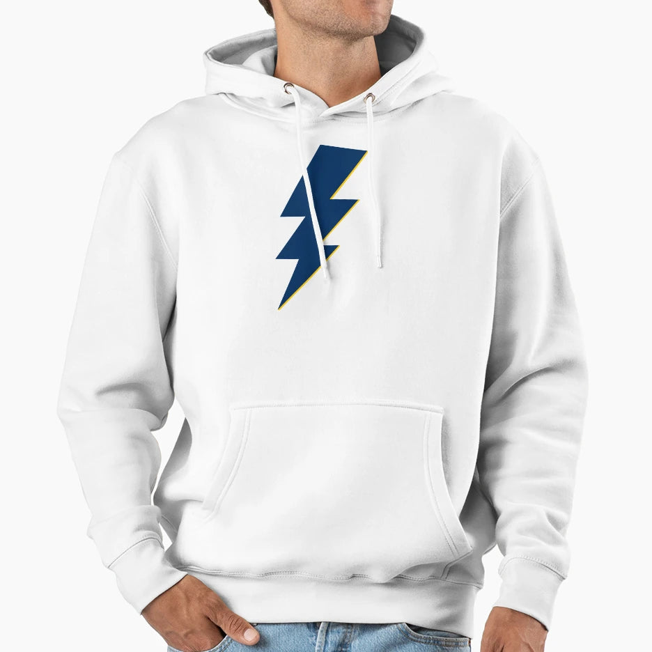 Navy Lightning Bolt Hoodie - Unique Graphic Men Women - T-Shirt, Sweatshirt, Hoodie