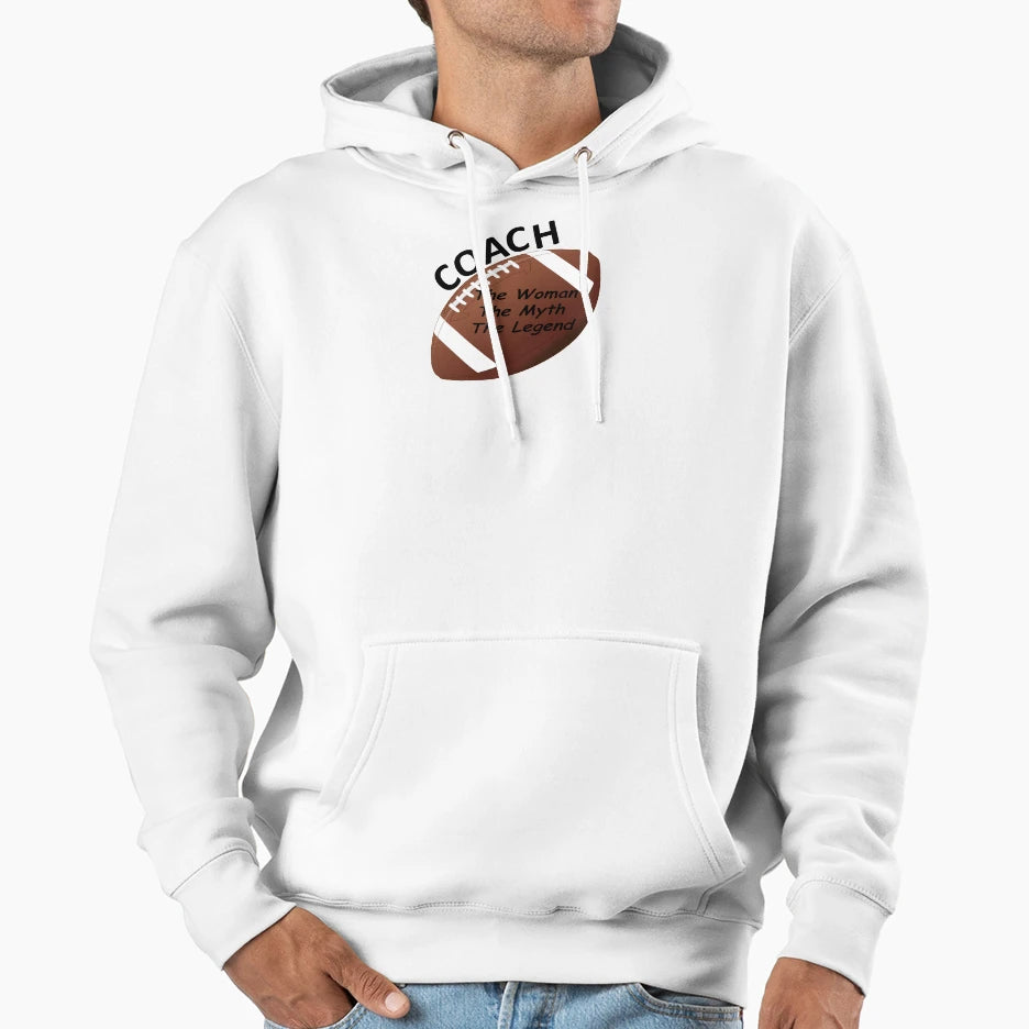 Football Coach Myth Legend Hoodie - Trendy Graphic Men Women - T-Shirt, Sweatshirt, Hoodie