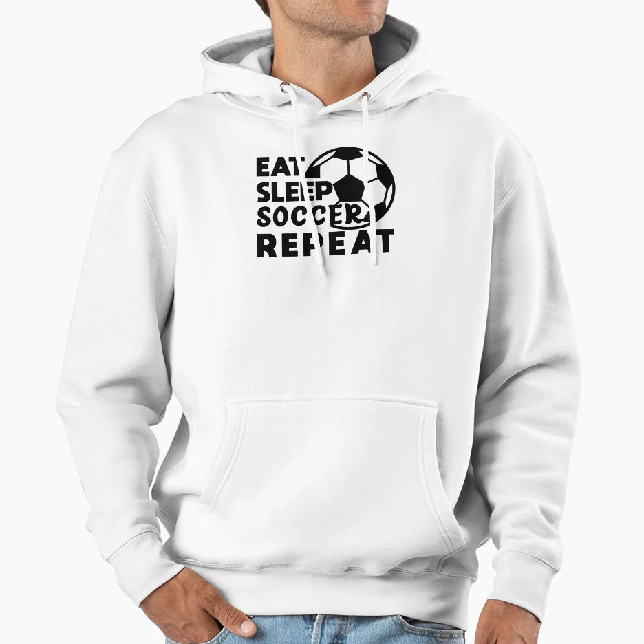 Eat Sleep Soccer Repeat Soccer Lover Hoodie - Aesthetic Graphic for Adults - T-Shirt, Sweatshirt, Hoodie