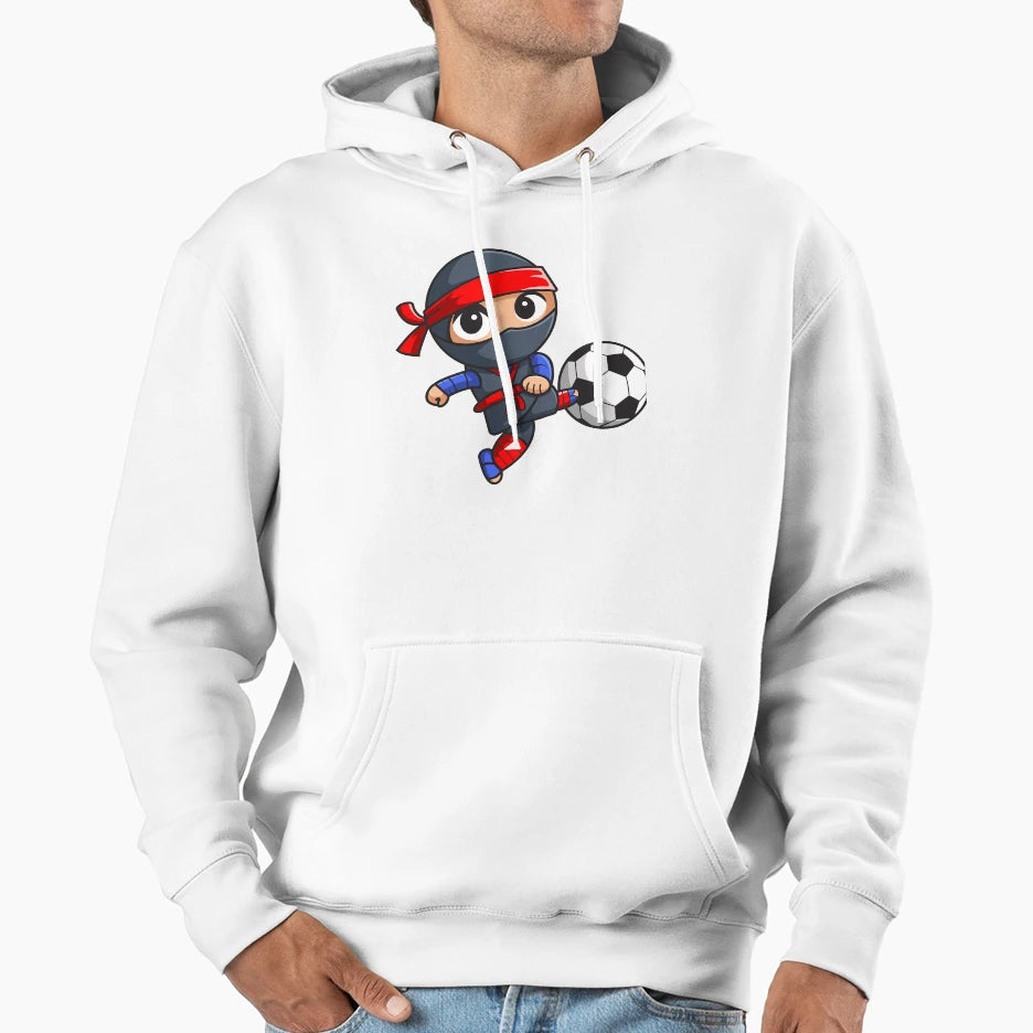 Chibi Ninja Kicking Soccer Ball Hoodie - Novelty Apparel Men Women - T-Shirt, Sweatshirt, Hoodie
