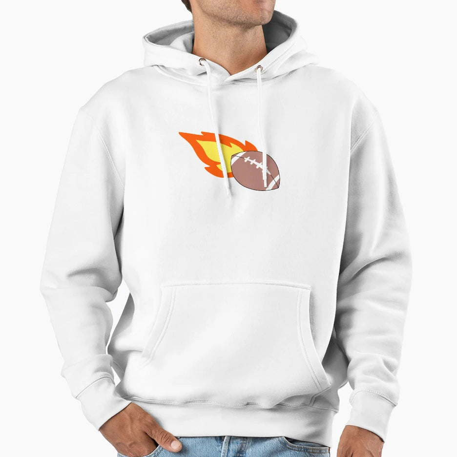 Flaming Football Hoodie - Fun Novelty Design for Adults - T-Shirt, Sweatshirt, Hoodie