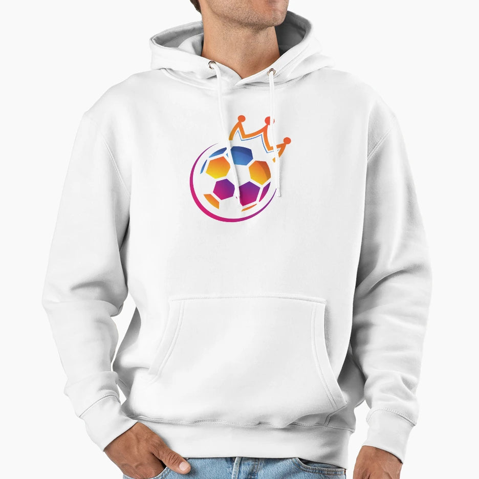 Football Colourful Crown Ball Hoodie - Fun Novelty Design Men Women - T-Shirt, Sweatshirt, Hoodie