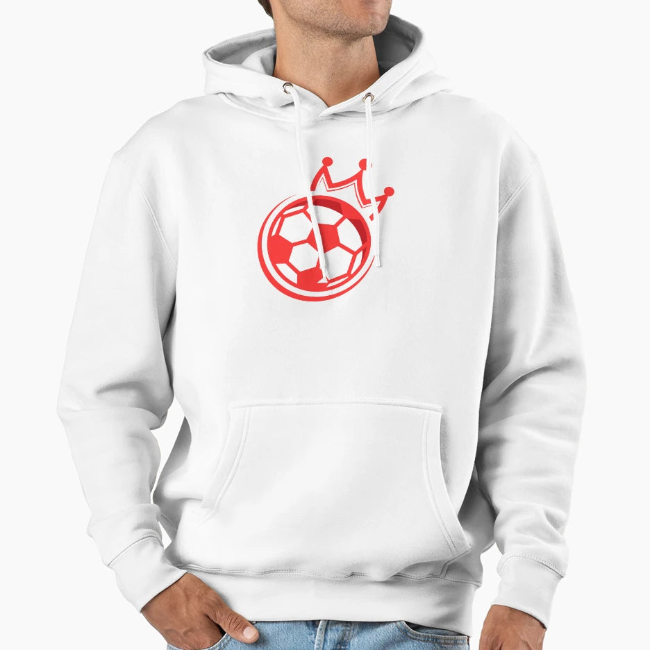 Football Red Crown 2 Ball Football Ball Hoodie - Graphic Print Unisex - T-Shirt, Sweatshirt, Hoodie