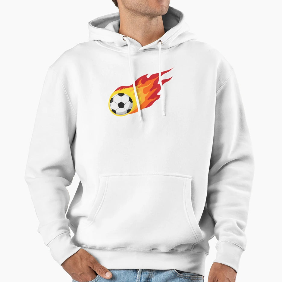 Football Fire Ball Football Ball Hoodie - Minimalist Print Men Women - T-Shirt, Sweatshirt, Hoodie