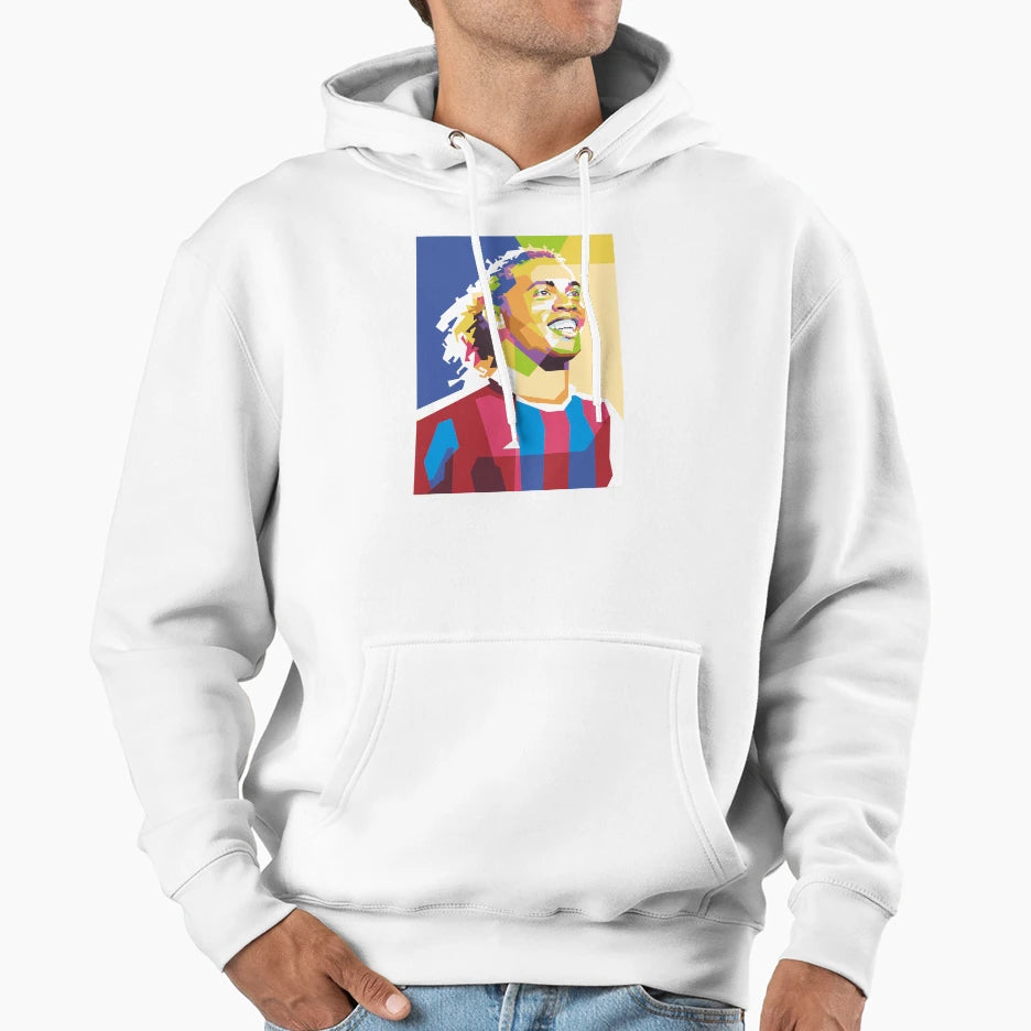 Ronaldinho Pop Art Portrait Hoodie - Unique Graphic Men Women - T-Shirt, Sweatshirt, Hoodie