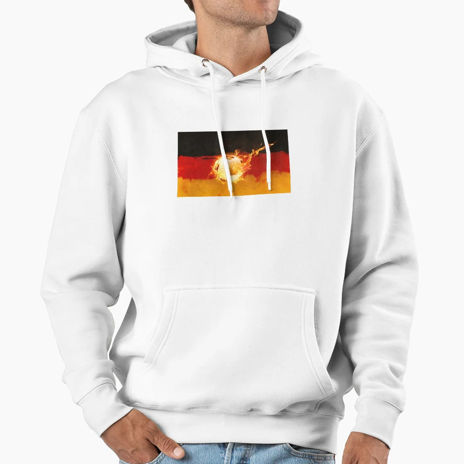 German Flag And Soccer Ball Hoodie - Fun Novelty Design Men Women - T-Shirt, Sweatshirt, Hoodie