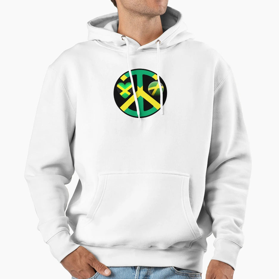 Jamaica Love Peace Football Hoodie - Trendy Graphic for Adults - T-Shirt, Sweatshirt, Hoodie