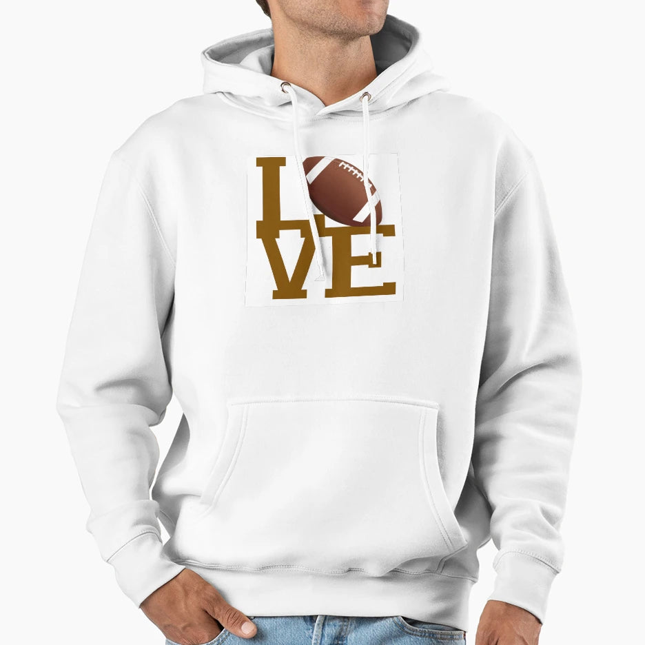 Love Football Hoodie - Fun Novelty Design for Adults - T-Shirt, Sweatshirt, Hoodie