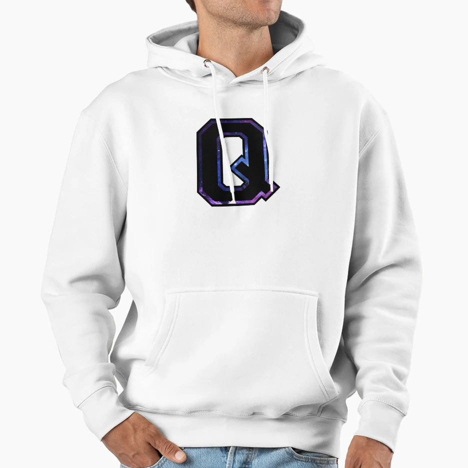 Q Varsity Letters Hoodie - Casual Everyday Wear for Adults - T-Shirt, Sweatshirt, Hoodie
