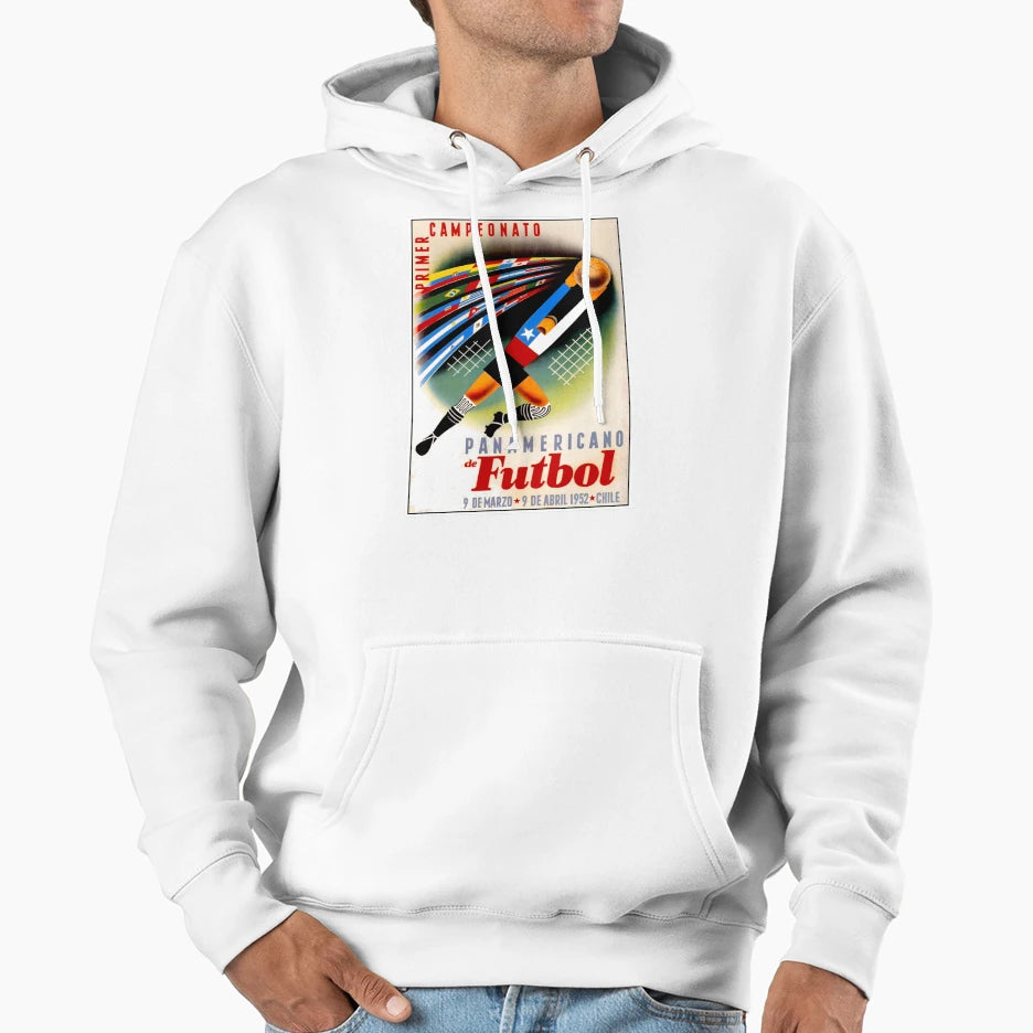 Panamerican Soccer Futbol Advertising Hoodie - Custom Art Print Men Women - T-Shirt, Sweatshirt, Hoodie