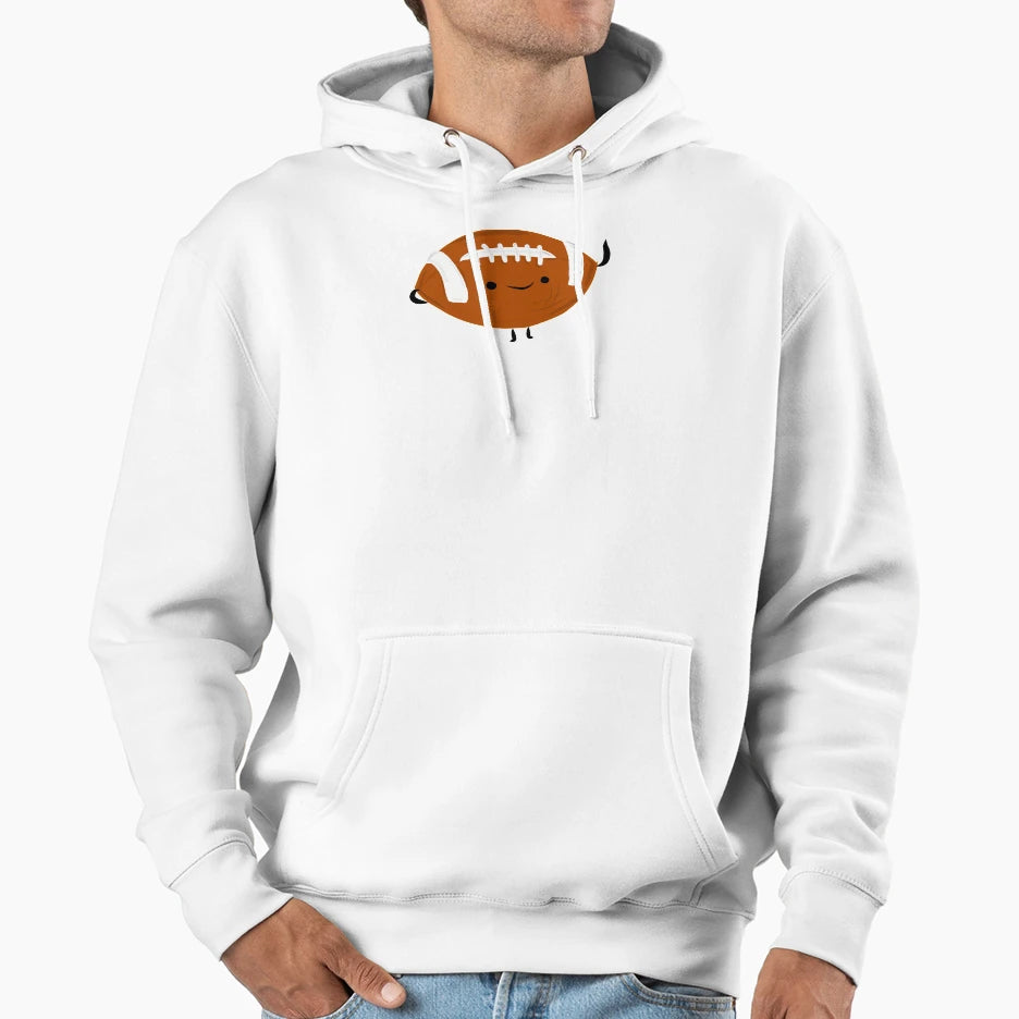 Football Smiley Face Hoodie - Casual Everyday Wear Men Women - T-Shirt, Sweatshirt, Hoodie
