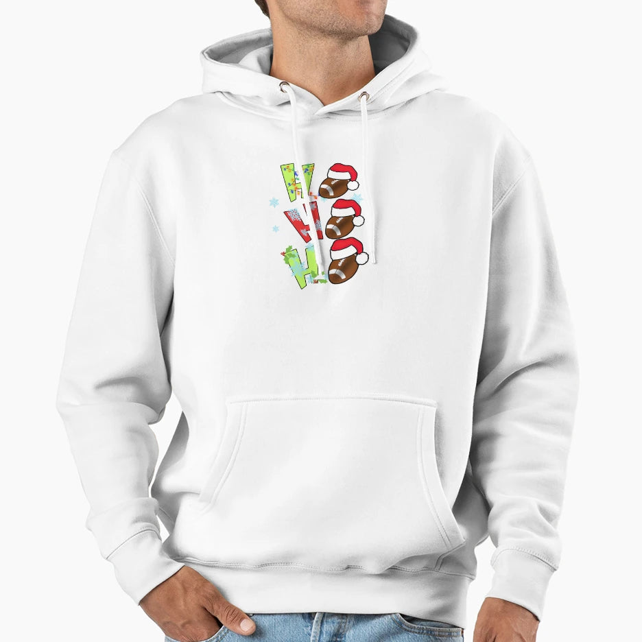 Ho Ho Ho Football Hoodie - Novelty Apparel Men Women - T-Shirt, Sweatshirt, Hoodie
