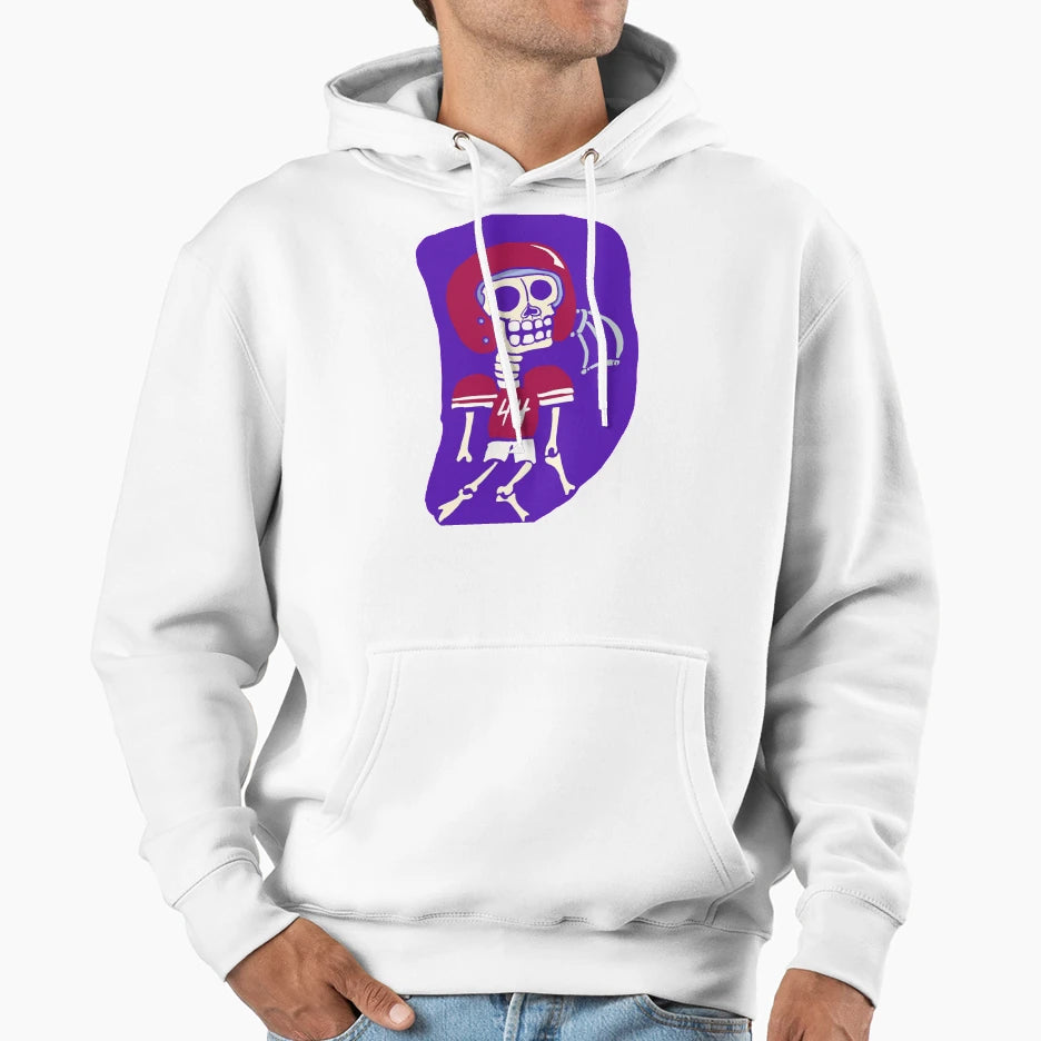 Football Team Dead Skeleton Wide Hoodie - Aesthetic Graphic for Adults - T-Shirt, Sweatshirt, Hoodie