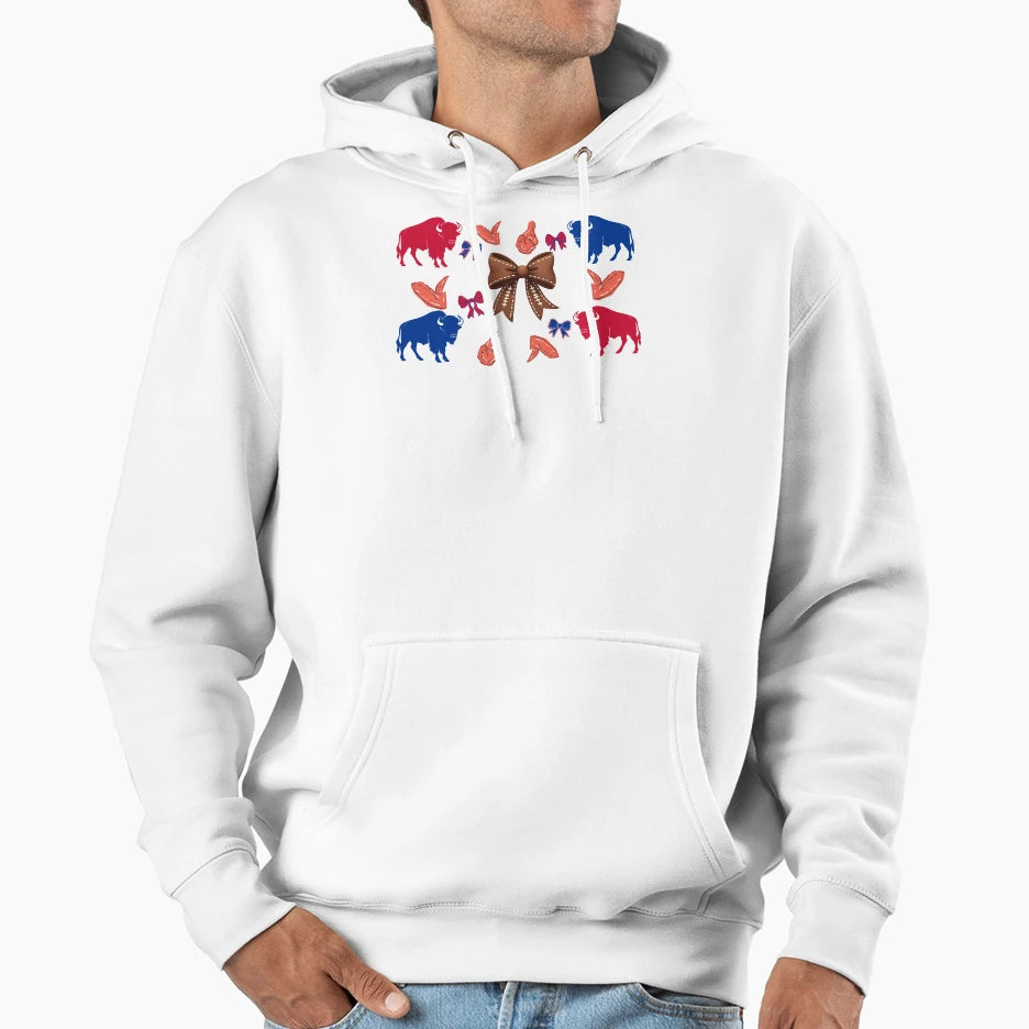 Croquettefootball Bow Buffalo New York Hoodie - Unique Graphic Men Women - T-Shirt, Sweatshirt, Hoodie