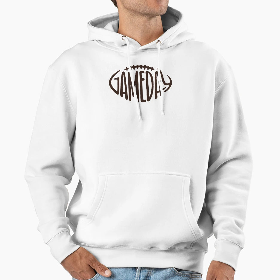 Gameday Dark Brown Football Hoodie - Fun Novelty Design for Adults - T-Shirt, Sweatshirt, Hoodie