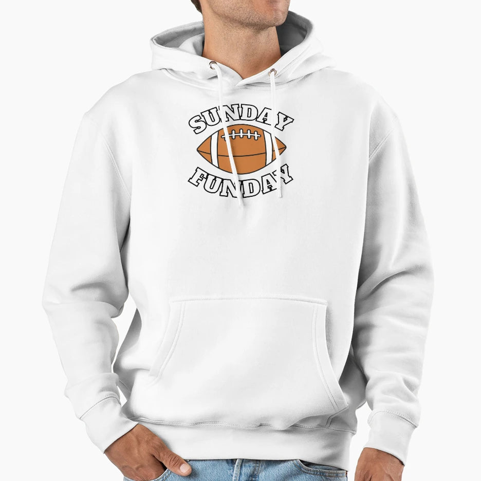 Sunday Funday Football Hoodie - Minimalist Print Men Women - T-Shirt, Sweatshirt, Hoodie