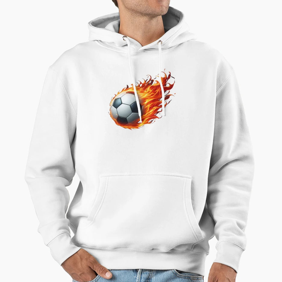 Fire Power Soccer Ball Hoodie - Graphic Print Men Women - T-Shirt, Sweatshirt, Hoodie