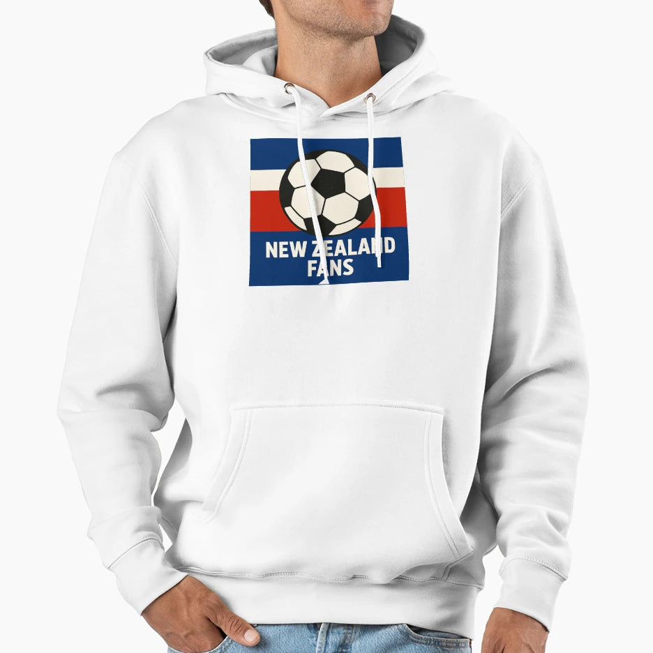 Soccer World Cup Fans New Zealand Hoodie - Graphic Print for Adults - T-Shirt, Sweatshirt, Hoodie