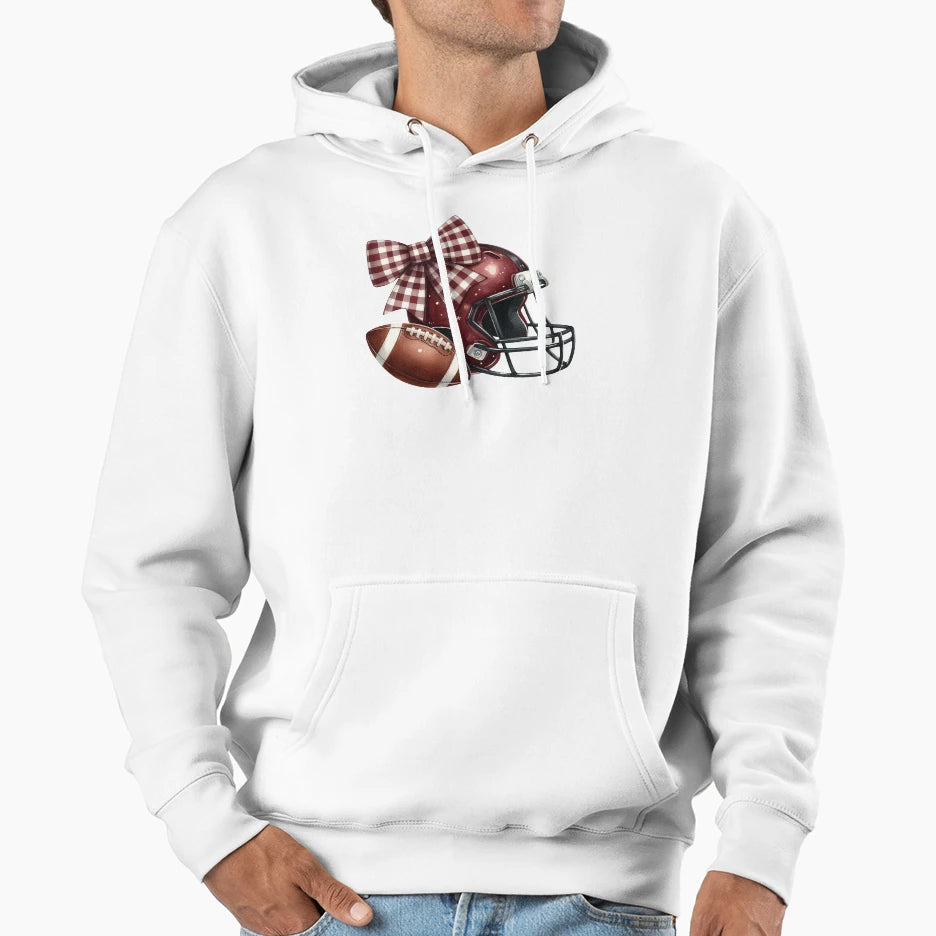 Fall Football Plaid Bow Cozy Autumn T-Shirt - Unique Graphic Men Women - T-Shirt, Sweatshirt, Hoodie