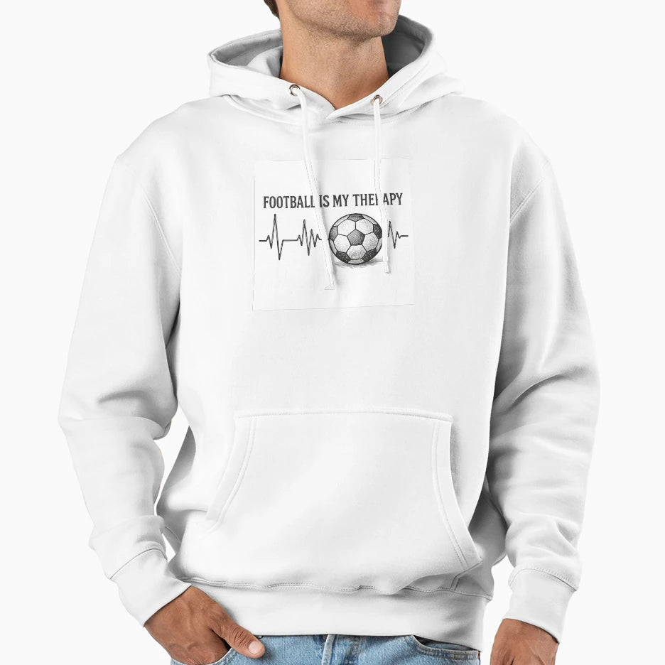 Football Is My Therapy Minimalist Hoodie - Graphic Print for Adults - T-Shirt, Sweatshirt, Hoodie