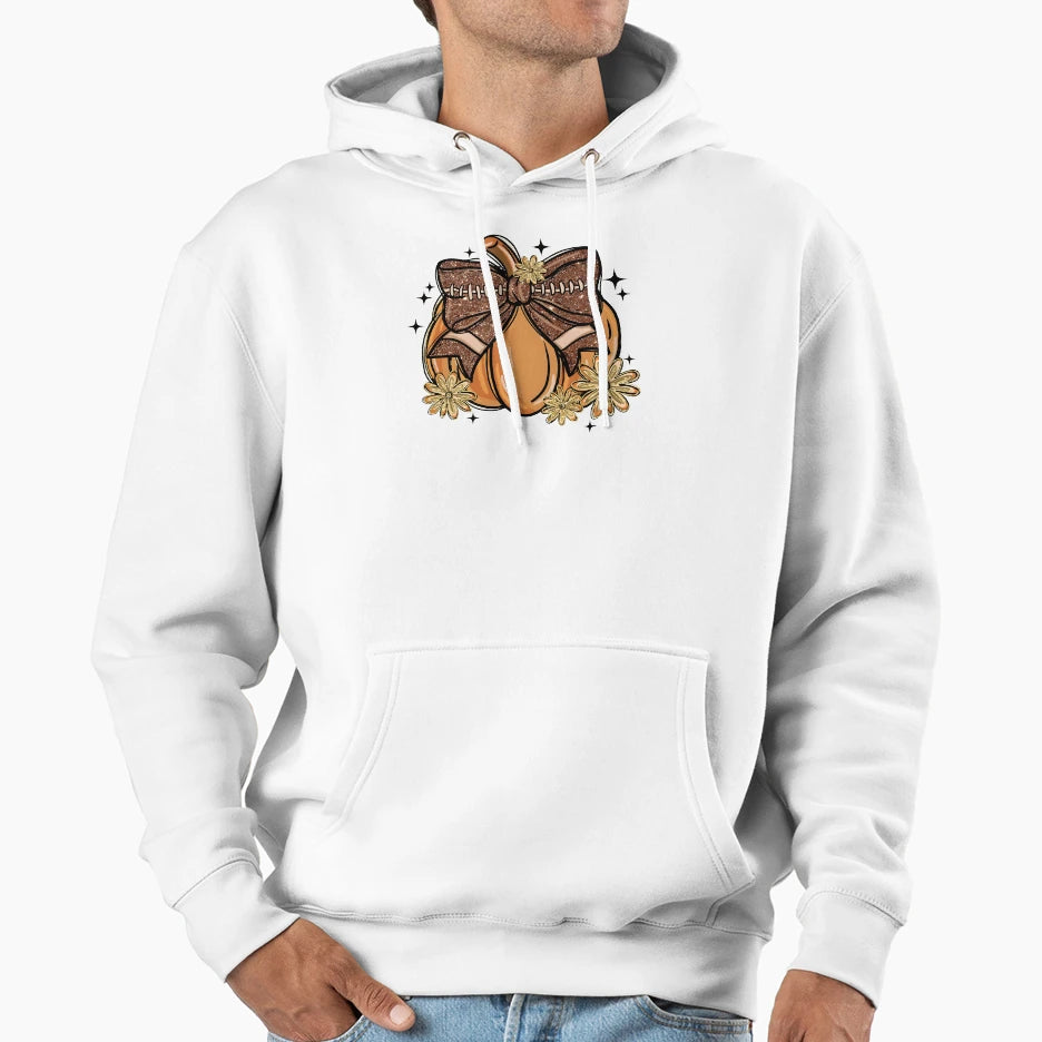 Pumpkin Football Hoodie - Custom Art Print Unisex - T-Shirt, Sweatshirt, Hoodie