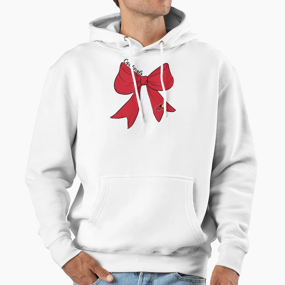 Cardinals Bow Hoodie - Aesthetic Graphic Unisex - T-Shirt, Sweatshirt, Hoodie