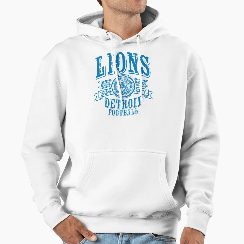 Lions Football Hoodie - Trendy Graphic Men Women - T-Shirt, Sweatshirt, Hoodie