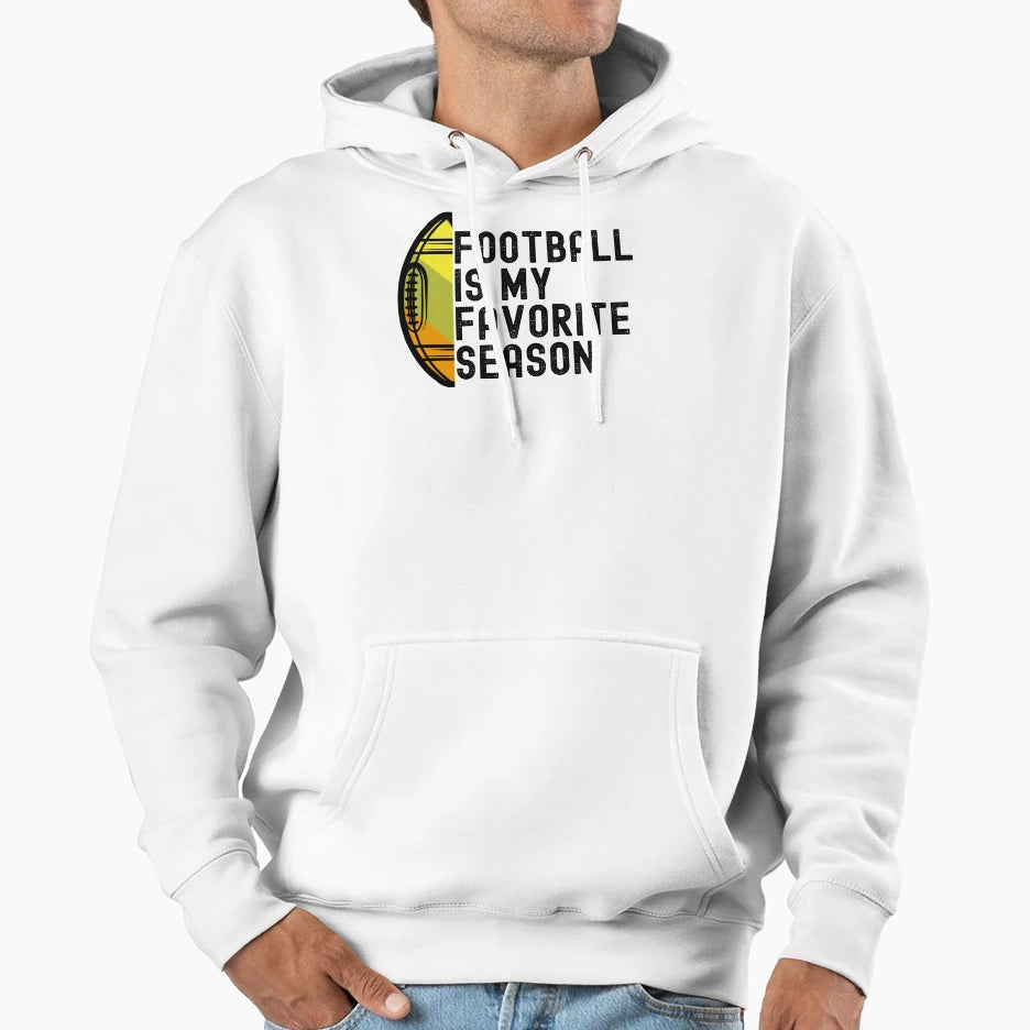 Football Is My Favorite Season Hoodie - Minimalist Print Men Women - T-Shirt, Sweatshirt, Hoodie