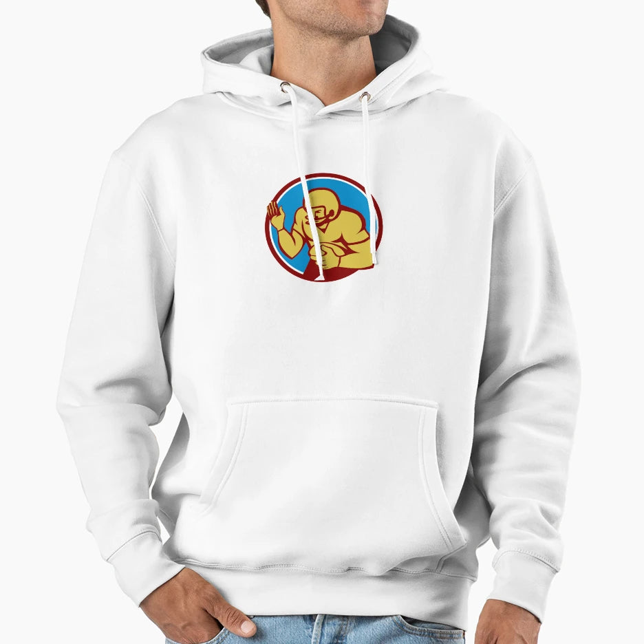 American Football Player Fend Off Hoodie - Casual Everyday Wear Unisex - T-Shirt, Sweatshirt, Hoodie
