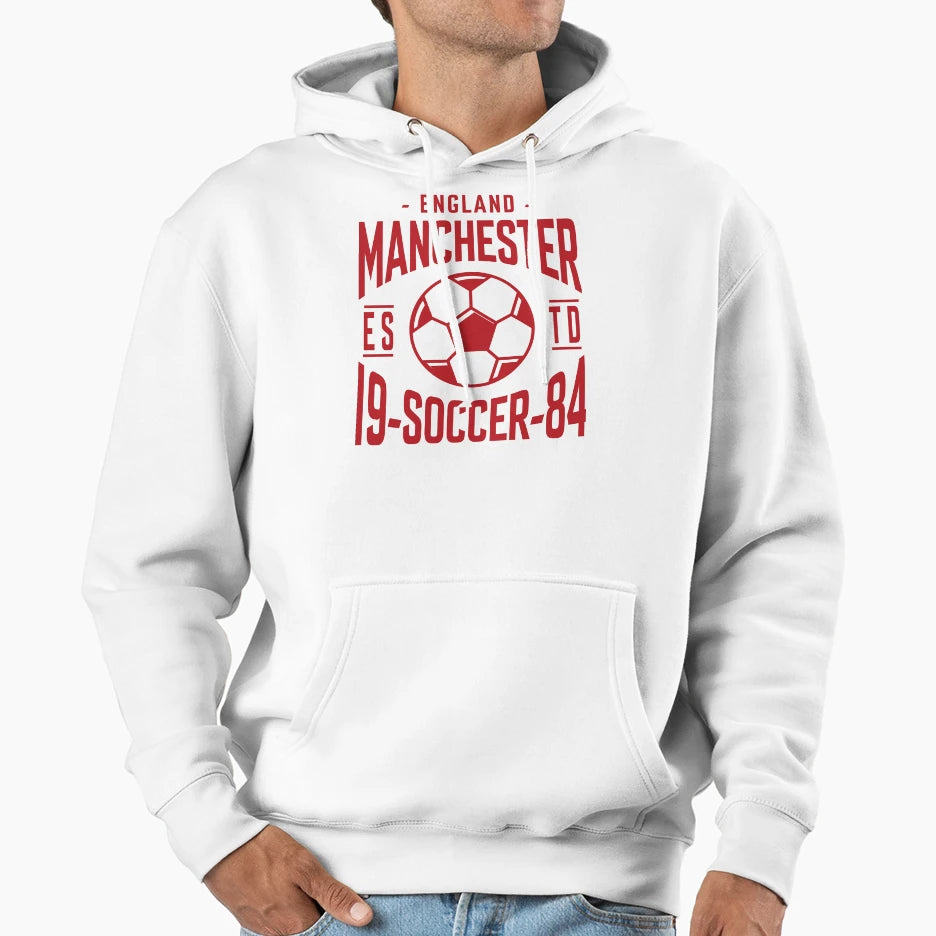Manchester Soccer Hoodie - Novelty Apparel Unisex - T-Shirt, Sweatshirt, Hoodie