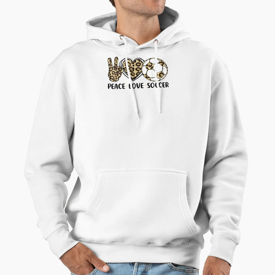 Leopard Peace Love Soccer Shirts Teen T-Shirt - Trendy Graphic Men Women - T-Shirt, Sweatshirt, Hoodie