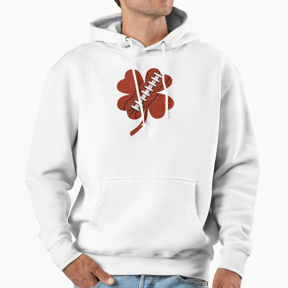 Football Clover Patrick Day Hoodie - Aesthetic Graphic for Adults - T-Shirt, Sweatshirt, Hoodie