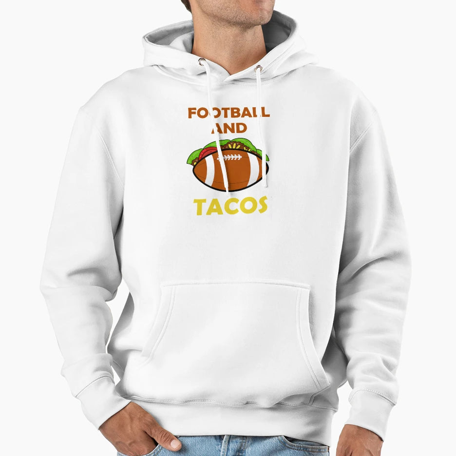 Football And Tacos Hoodie - Minimalist Print Unisex - T-Shirt, Sweatshirt, Hoodie