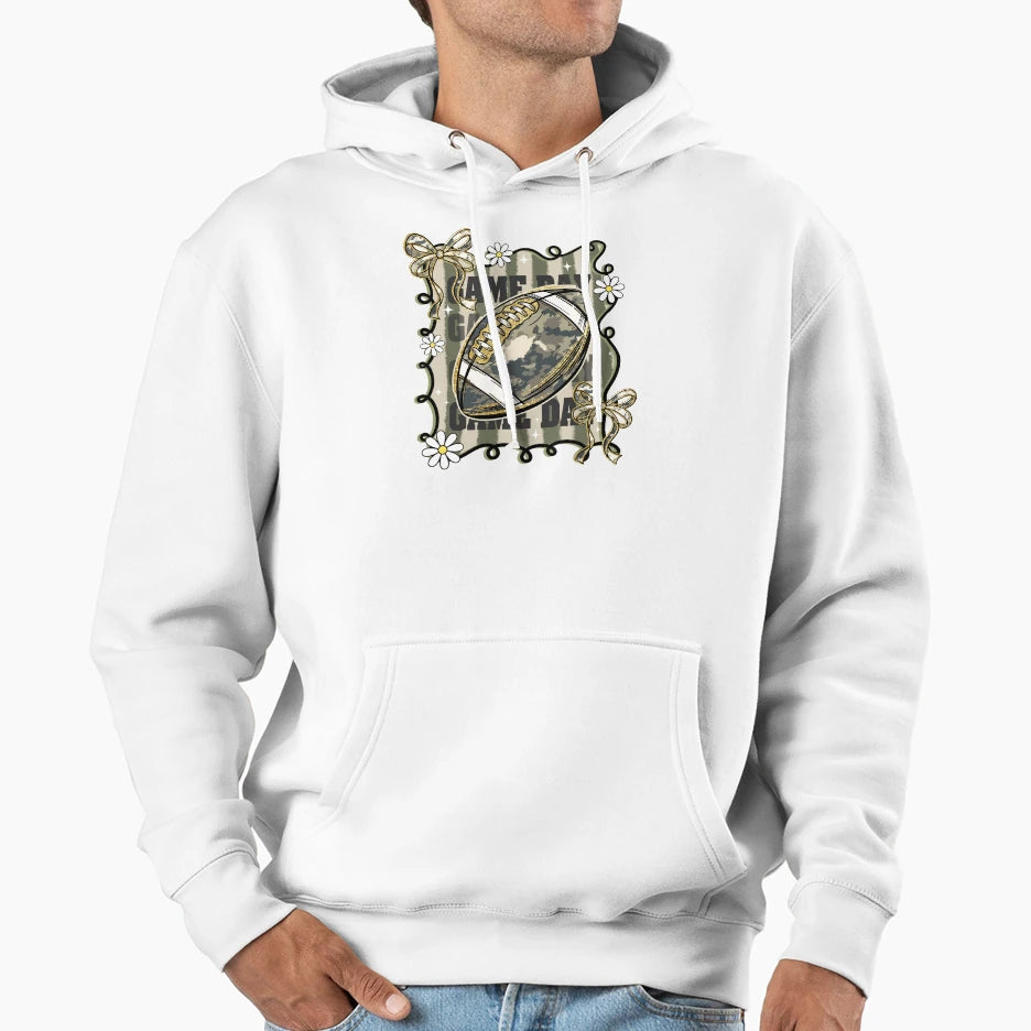 Couquette Glitter Game Day Funny Sport Hoodie - Minimalist Print Men Women - T-Shirt, Sweatshirt, Hoodie