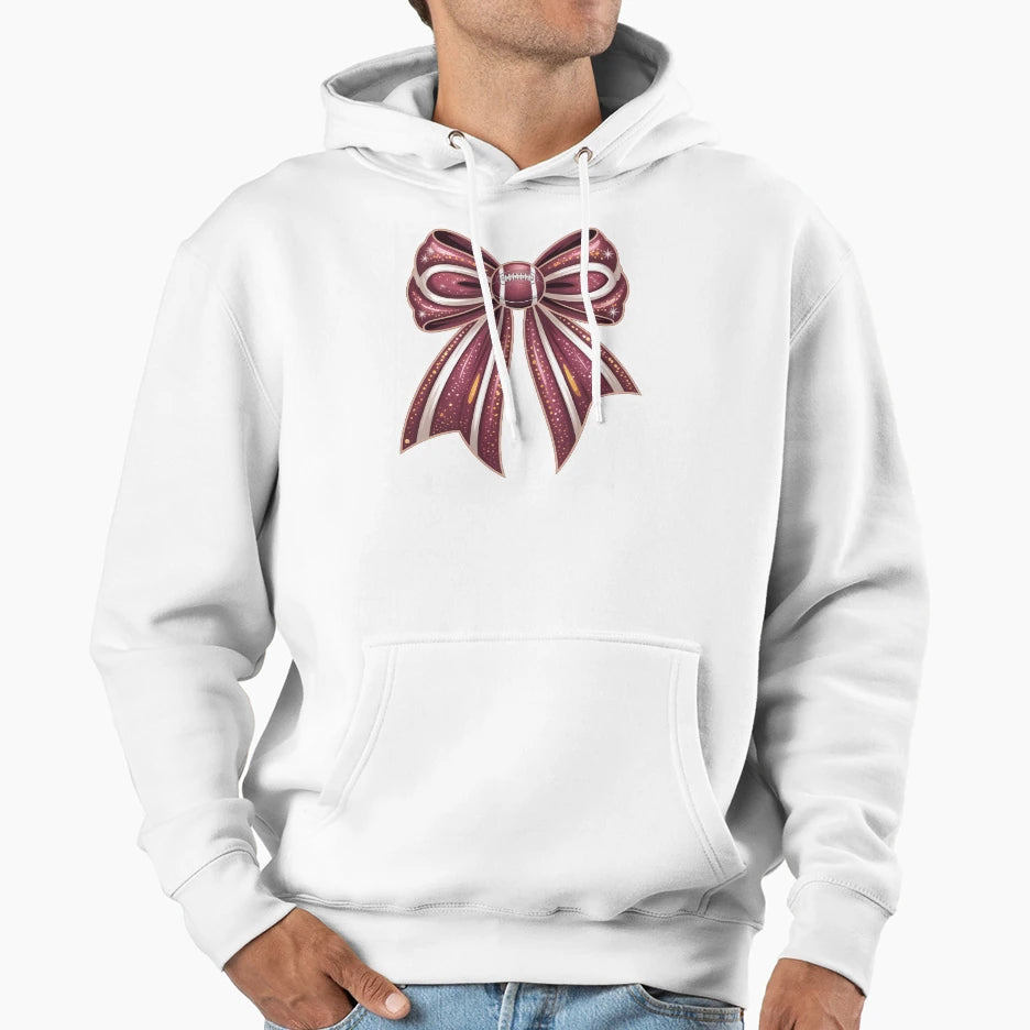 Coquette Bow Cheer American Football Game Hoodie - Graphic Print Men Women - T-Shirt, Sweatshirt, Hoodie