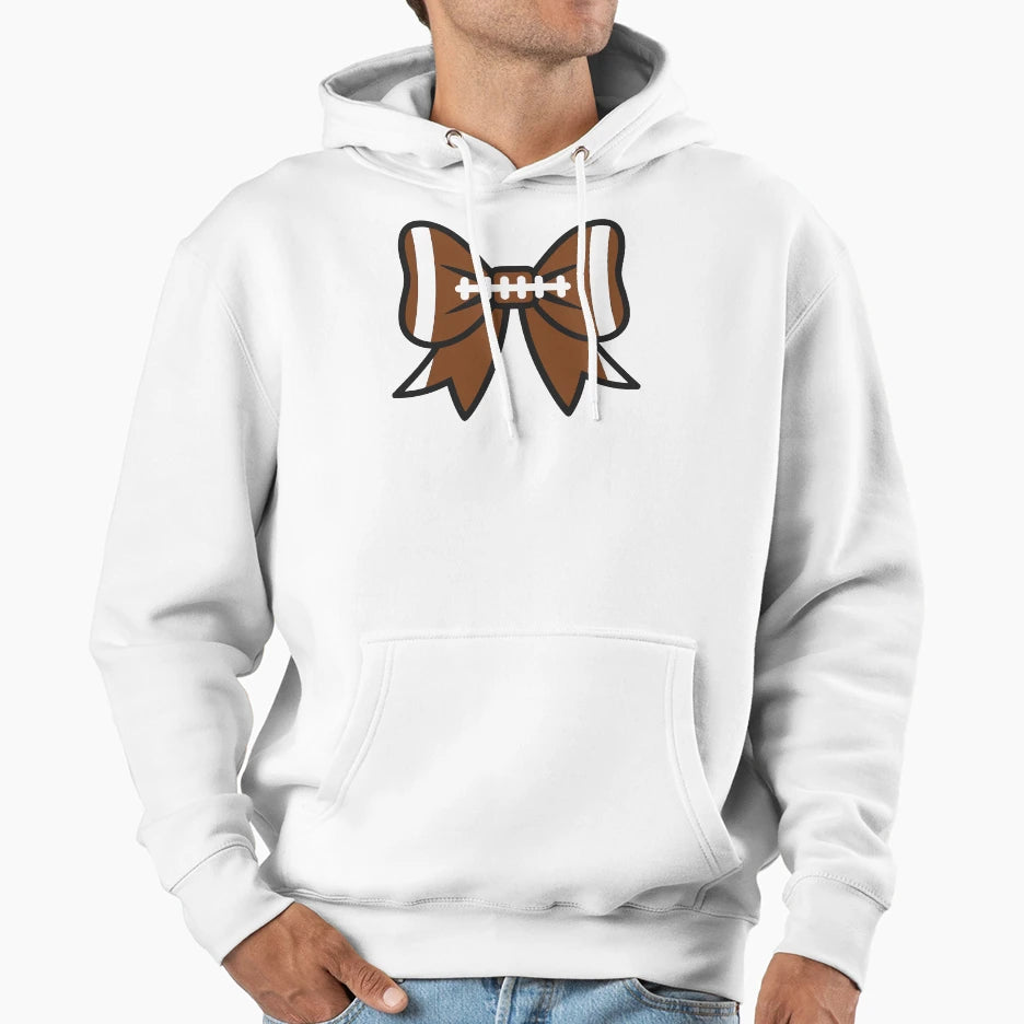 Football Bow Cheer Cheerleader Hoodie - Casual Everyday Wear Unisex - T-Shirt, Sweatshirt, Hoodie