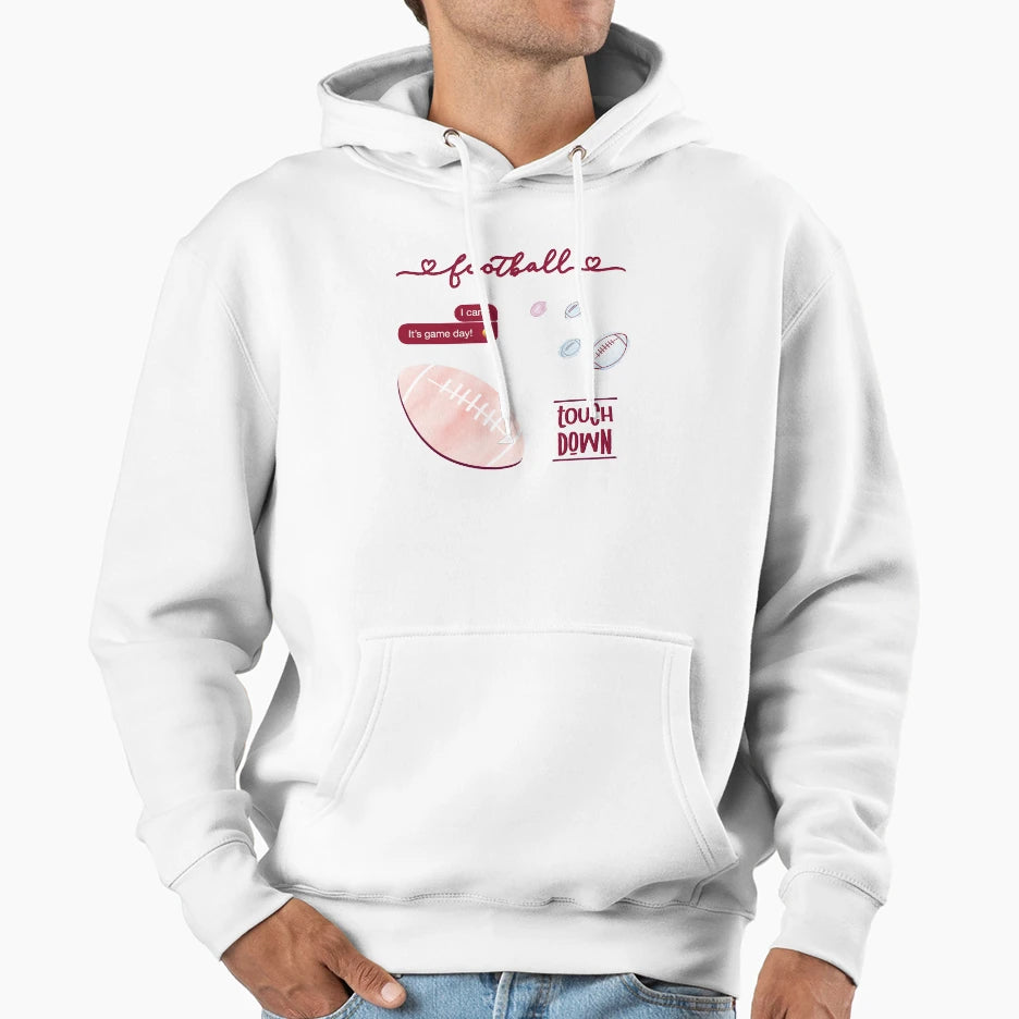 Maroon Watercolor Football Pack Hoodie - Novelty Apparel for Adults - T-Shirt, Sweatshirt, Hoodie
