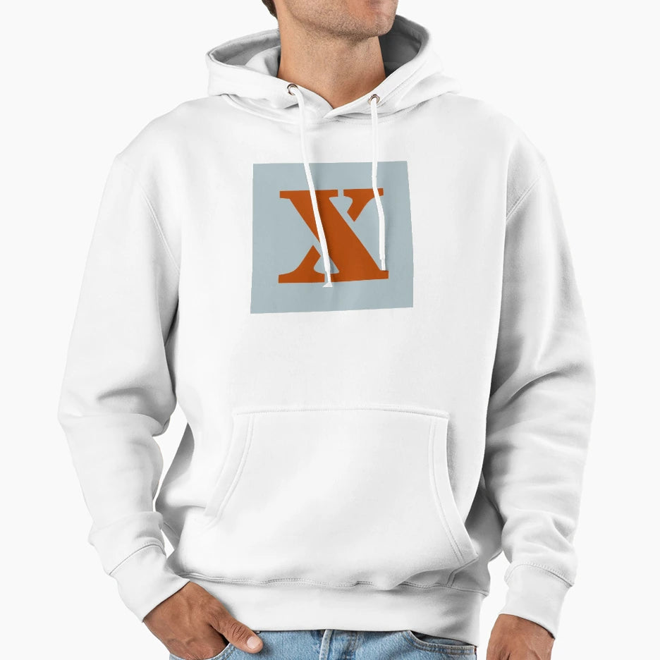 Bold Rusty Letter X Hoodie - Aesthetic Graphic Men Women - T-Shirt, Sweatshirt, Hoodie
