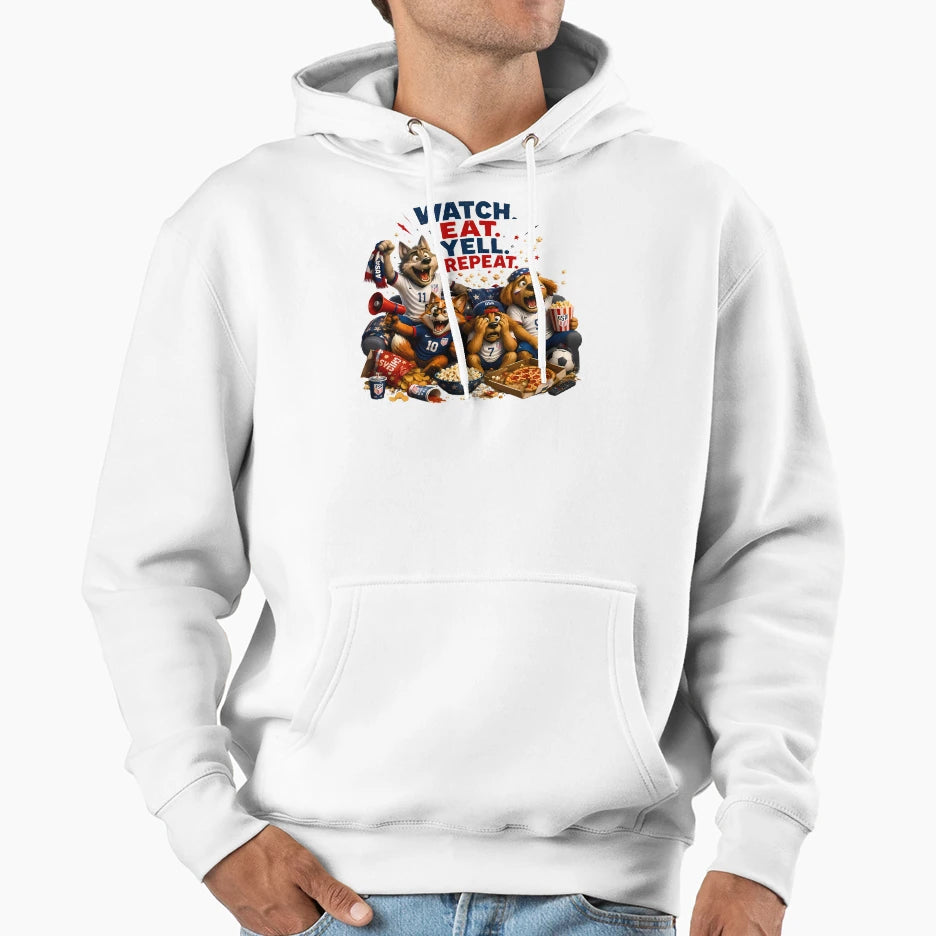 Usa Soccer Watch Party Watch Eat Yell T-Shirt - Minimalist Print Men Women - T-Shirt, Sweatshirt, Hoodie