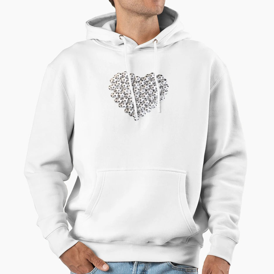 Heart Formed Soccer Balls Soccer Lover Hoodie - Novelty Apparel Men Women - T-Shirt, Sweatshirt, Hoodie