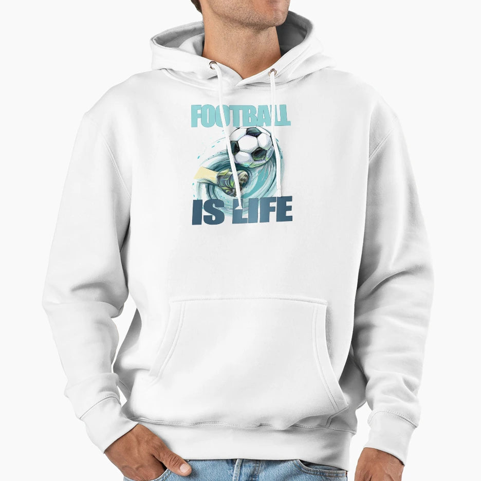Football Is Life Hoodie - Trendy Graphic Unisex - T-Shirt, Sweatshirt, Hoodie