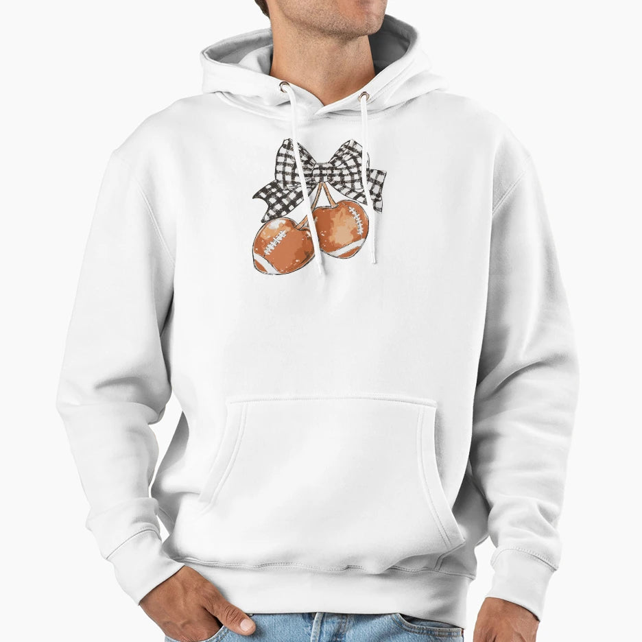 Football Checkered Coquette Game Day Hoodie - Custom Art Print for Adults - T-Shirt, Sweatshirt, Hoodie