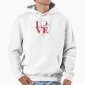 Love Football Red Black Digital Art Hoodie - Unique Graphic Unisex - T-Shirt, Sweatshirt, Hoodie
