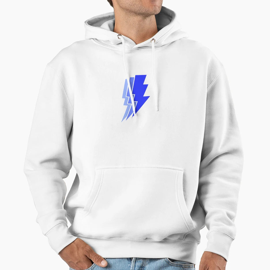 Blue Lighting Bolts Hoodie - Custom Art Print Unisex - T-Shirt, Sweatshirt, Hoodie